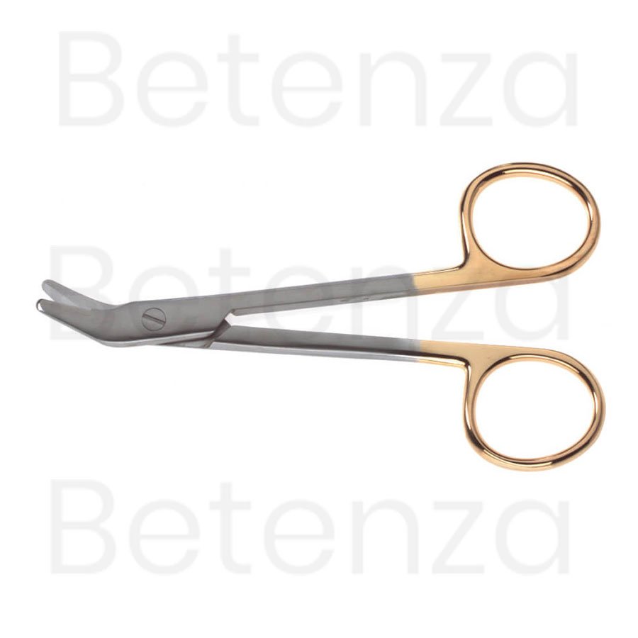 Suture-Wire Onyx Scissors, 4-3.4 in (12cm), Angled