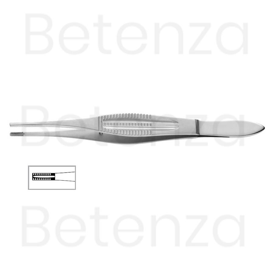 Castroviejo-Brown Forceps, 4.5  in (10.5cm), Brown Teeth