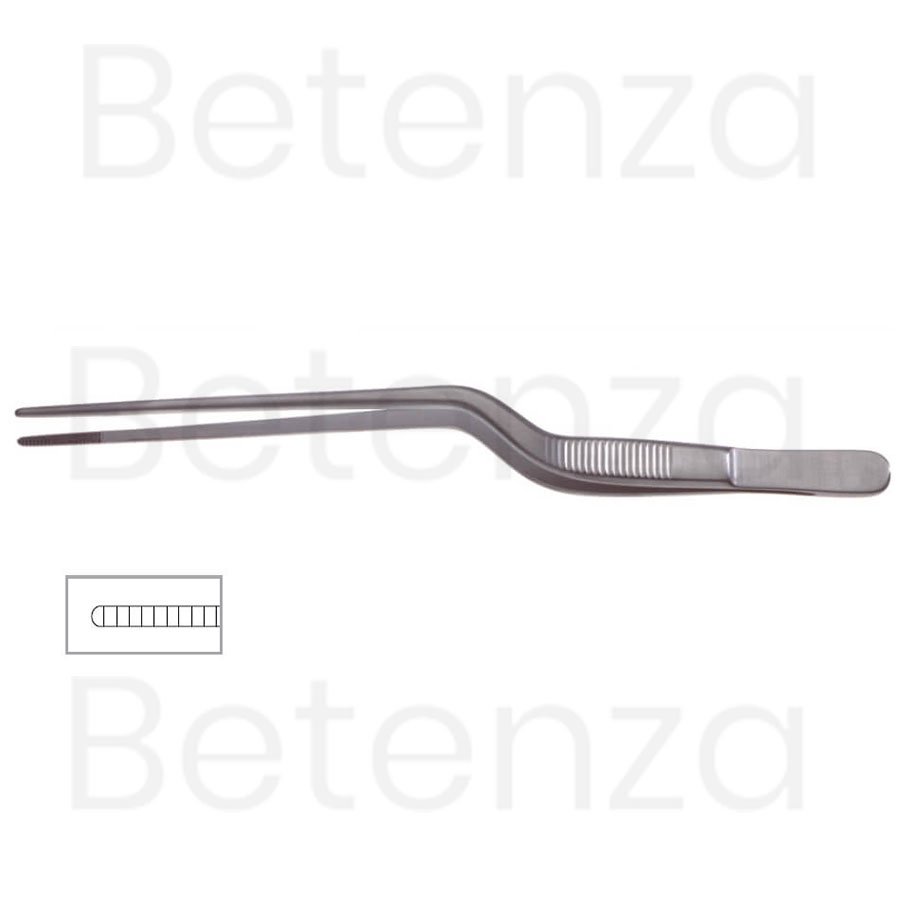 Jansen Dressing Bayonet Forceps, 6.5 in (16cm), Serrated Jaw