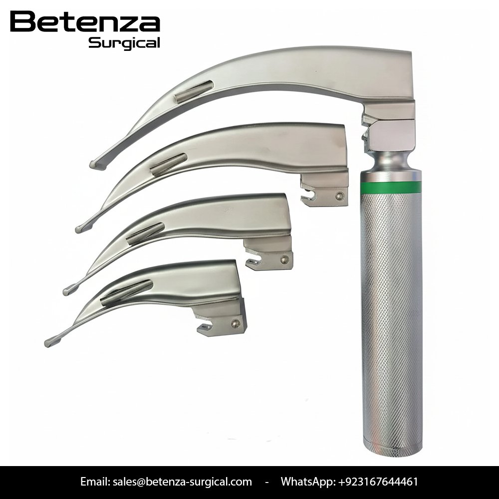 Macintosh Fiber Optic Laryngoscope Set of 5 Blades